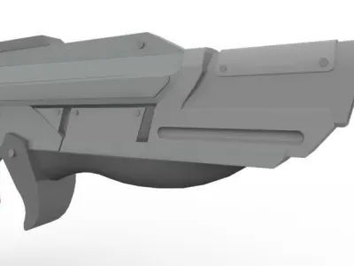 Phaser gun Low-poly 3D model
