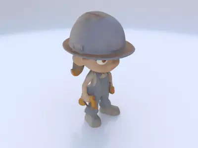 Construction Worker female 3D model