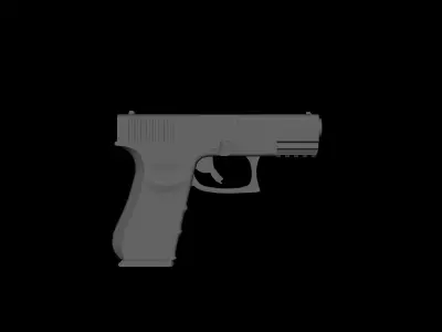 Glock 21 3D model low-poly and high-poly  Low-poly 3D model