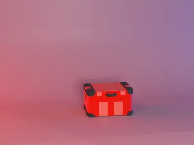 Crate with cartoonish animation Free 3D model