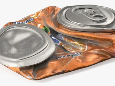 Crushed Soda Cans Used Collection 3D model