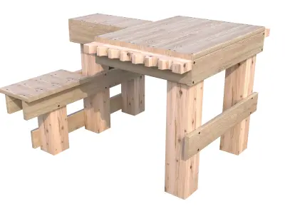 Rifle shooting bench 3D model