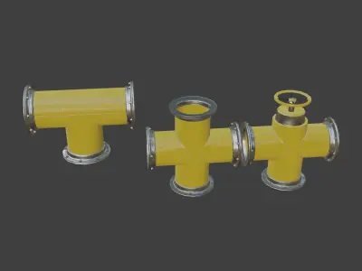 Pipes Modular Set Low-poly 3D model