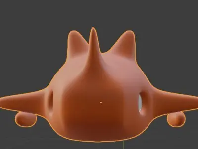 NeemoJet orange face with eyes Free low-poly 3D model