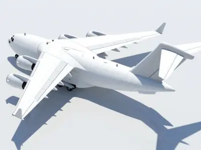McDonell Douglas C17 Globemaster III Military Static low poly Low-poly 3D model