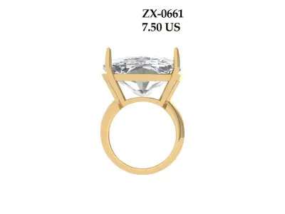  Cushion Solitaire Ring 3D print model order