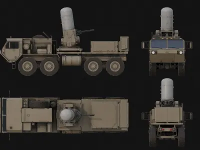 Centurion C-RAM mounted on HEMTT Low-poly 3D model