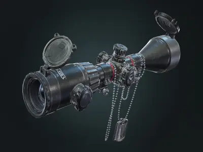 Sniper Scope - Game Ready Low-poly 3D model
