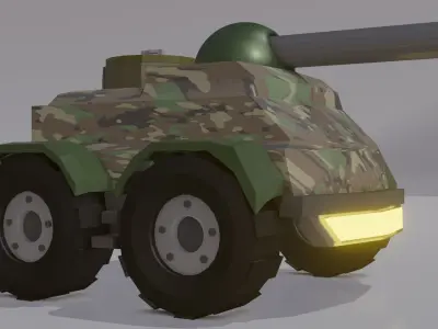 Tank Low Poly camouflaged Low-poly 3D model