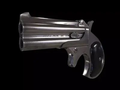 Remington Double Derringer Model 95 Low-poly 3D model