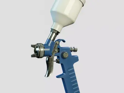 Paint Spray Gun PBR Low-poly 3D model