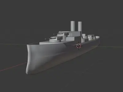 USS North Dakota Low Quality Free 3D model