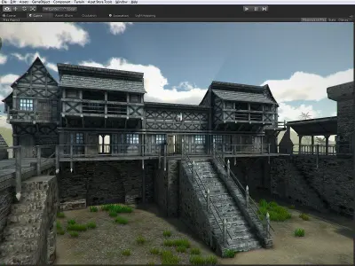 Medieval Castle Low-poly 3D model 8