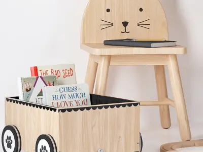 Crate and Barrel Wooden Art Easel Toy and Decor for Kids 3D model