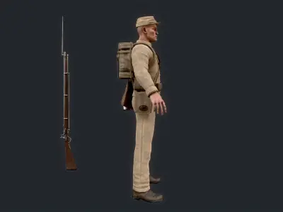 Soldier 1 version 2  Low-poly 3D model