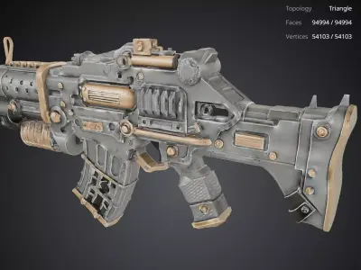 Steampunk Gun 3D model buy