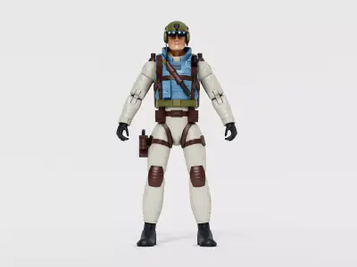 Franklin Airborne Talltree Action Figure Low Poly 3D Model Low-poly 3D model