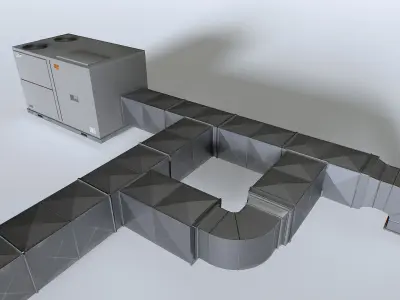 Rooftop AC hvac unit Low-poly 3D model