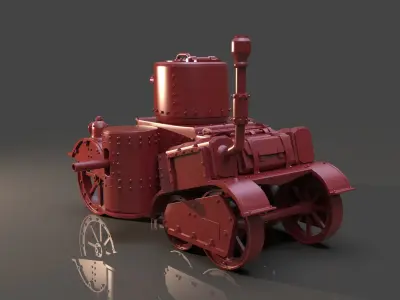 Steampunk Tank High Poly Version 3D model