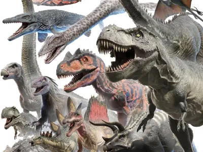 Dinopack Medium Static 3D model