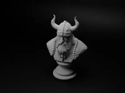 Viking Warrior Bust Chess 3D print model order