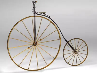 Penny Farthing 1870s the high-wheel bicycle Free low-poly 3D model