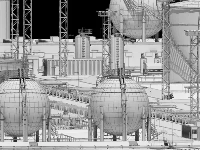 oil storage facility  3D model