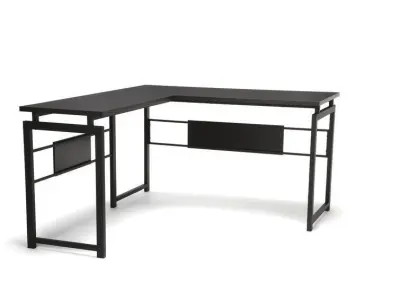 Tiano L-Shape Credenza Desk - 2 Colour 3D model purchase