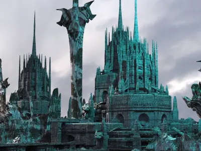Van Helsing Mountain castle Tower Kit bash 3  3D model