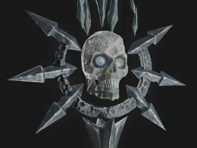 Necromancer Staff 01 Low-poly 3D model