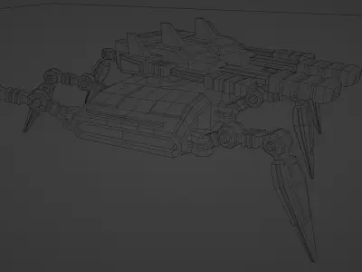 Spider Tank Low-poly 3D model