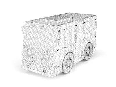 Wooden toy bus 03 3D model