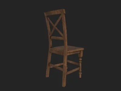 Chair low poly wooden Free low-poly 3D model