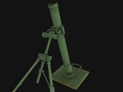 Mortar military weapon Low-poly 3D model