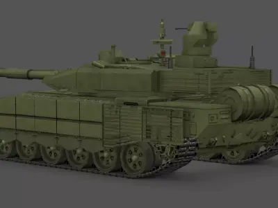 T 90AM Russian Main Battle Tank Low-poly 3D model