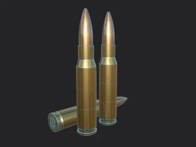762- 51 mm Nato Ammo Low-poly 3D model