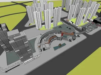 Sketchup Commercial Office Complex F2 3D model