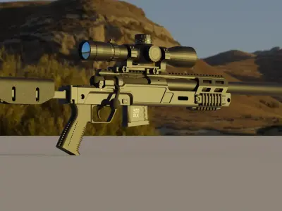 3d gun  Low-poly 3D model