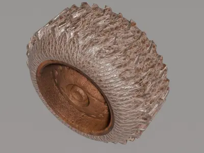 Rusted wheel 3D model