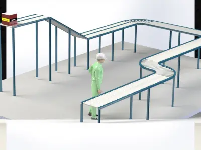 Roller Conveyor with Solidworks 3D model