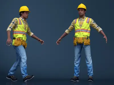  Construction Worker Fur Rigged 