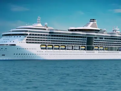 Large Modern Cruiseship Low-poly 3D model