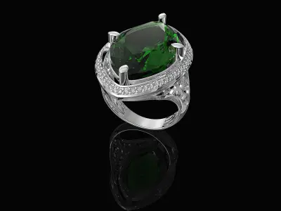 Marquise antique ring 3D print model