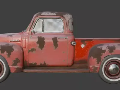 Vintage Rusty Pickup Truck 3D Model 3D model 18