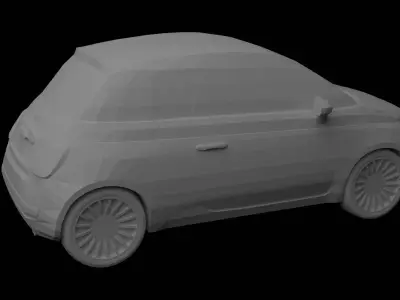 Fiat 500 2008 STL Low Poly 3D Printable Car Model 3D print model