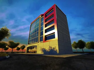 OFFICE BUILDING Free low-poly 3D model