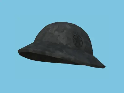 Black Camouflage Soldier Helmet - Character Fashion Design Low-poly 3D model