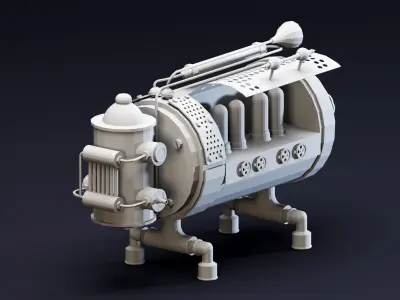 6 Steampunk Robotic Creatures- High detail 3d models Low-poly 3D model