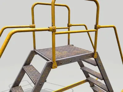 Metal Ladder Low-poly 3D model