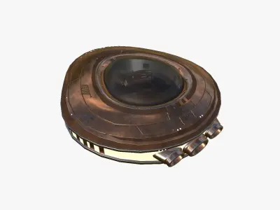 Alien Spaceship UFO C06 Copper - Sci Fi Spacecraft Design Low-poly 3D model